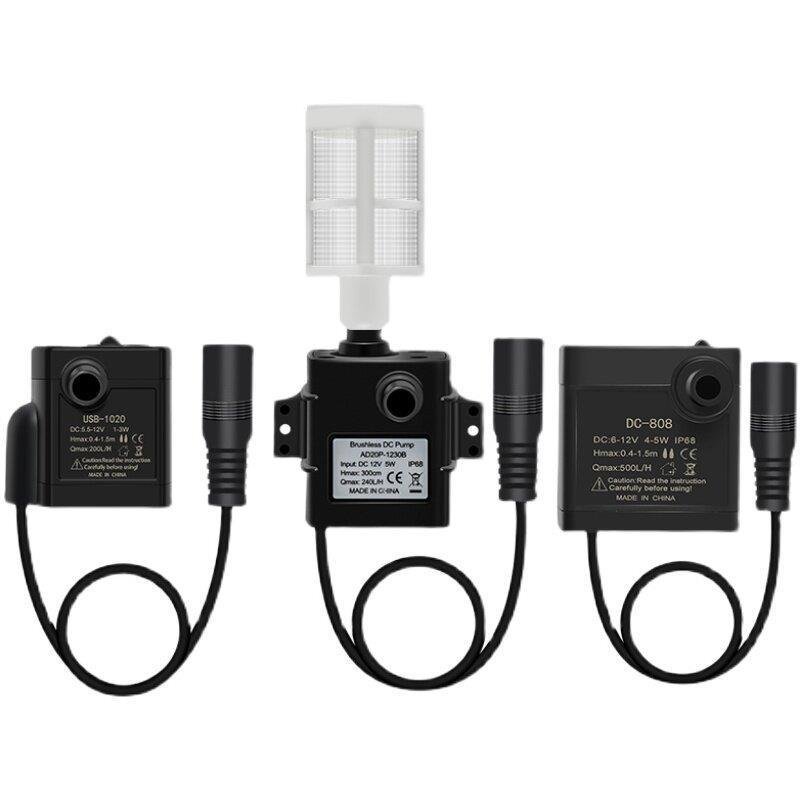 Mới DC12V Máy Bơm Nước 3W 1020 Đầu 1.5m Năng Lượng Mặt Trời Micro Chìm Máy Bơm Nước DC Không Chổi Th