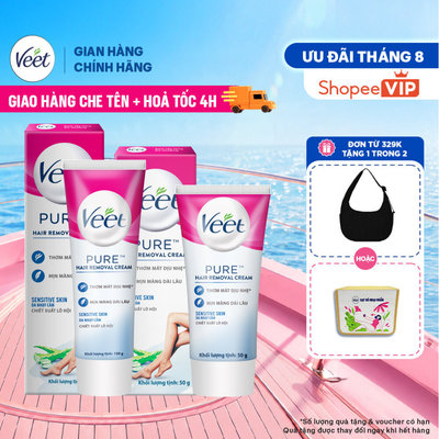 [HỎA TỐC 4H] Combo 2 hộp Kem tẩy lông Veet Pure cho da nhạy cảm, hộp 50g và hộp 100g, công thức Pure cải tiến