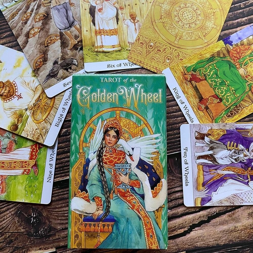 Tarot of The Golden Wheel 78 Cards of Game Play Đồ chơi cho trẻ em 10.3 * 6cm
