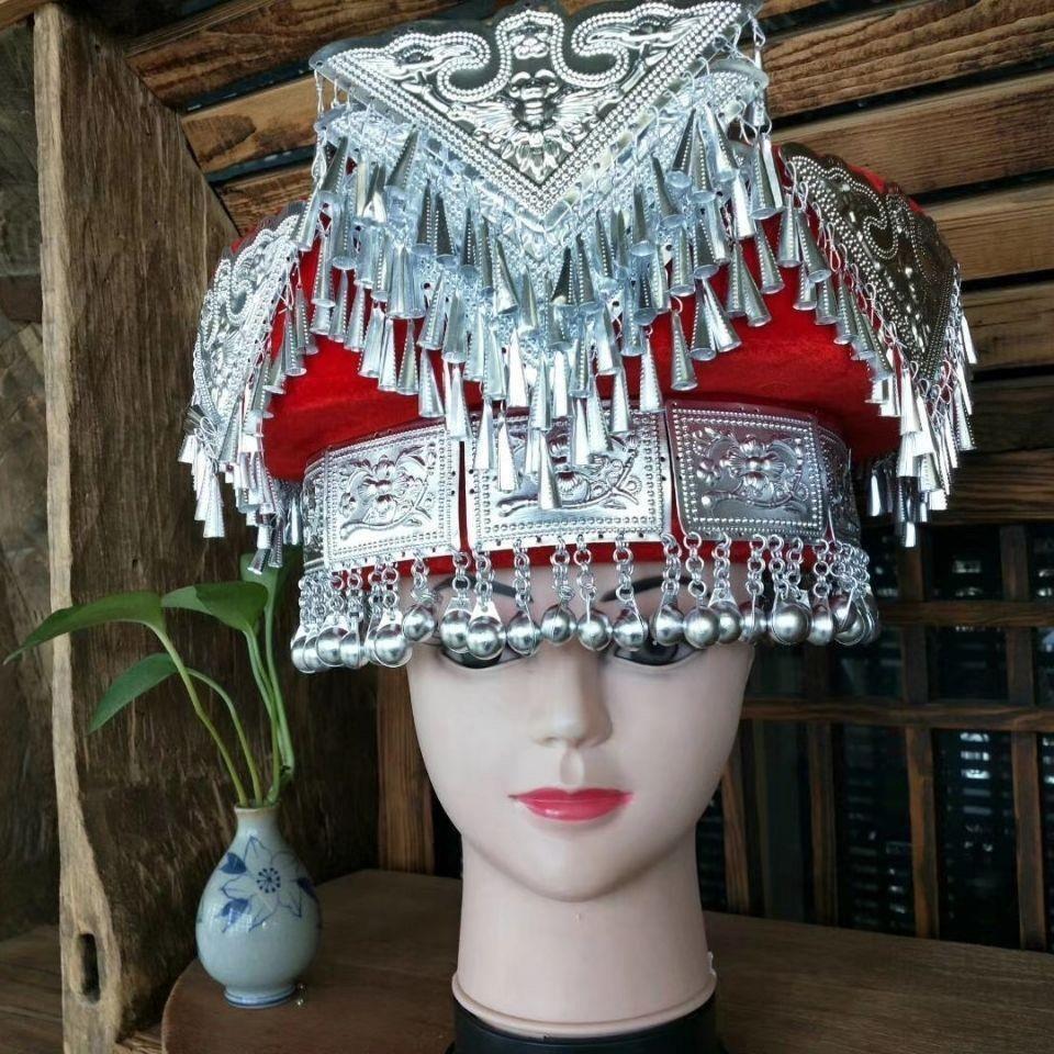 Yunnnan Thiểu Số Dân Tộc Miao Dân Tộc Mũ Yao Dân Tộc Họ Nữ Nón Đồng Dân Tộc Mũ Trưởng Thành Hiệu Suấ