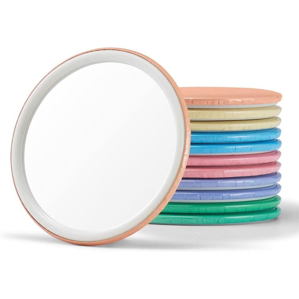 Compact Mirror Bulk Round Makeup Glass Mirror for Purse Great Present 2.5 Inch 6 Colors Pack of 12