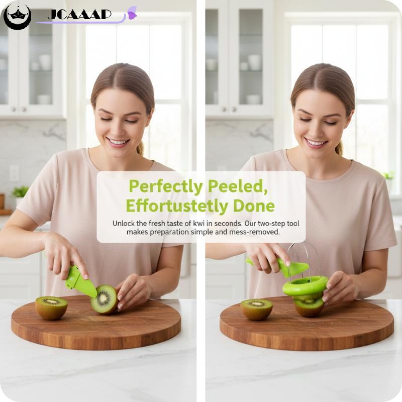 Jcaaap Kiwi Peeler Dụng cụ cắt Kiwi chuyên nghiệp Dụng cụ Kiwi 2 trong 1 Thép không gỉ Kiwi Máy gọt 