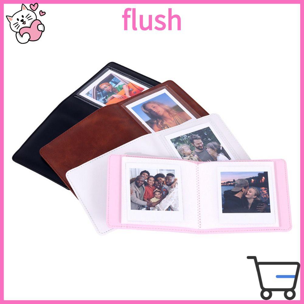 FLUSH Album Ảnh 4 Inch, 28 Túi Da PU Album Ảnh Tức Thì, Trang Bỏ Túi Đóng Cửa Đàn Hồi Di Động Nhỏ Gọ