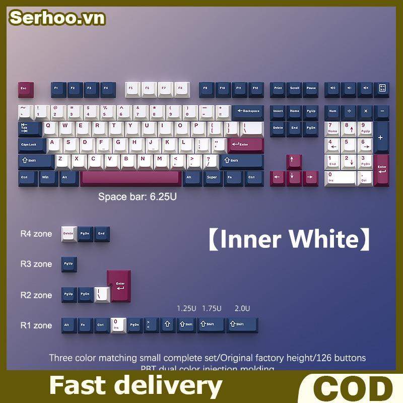 126 Phím Đôi Keycap PBT Cherry Cơ Trò Chơi Bàn Phím Cho MX Switch Keycap GMK67 GMK87 GMK61 Bàn Phím 