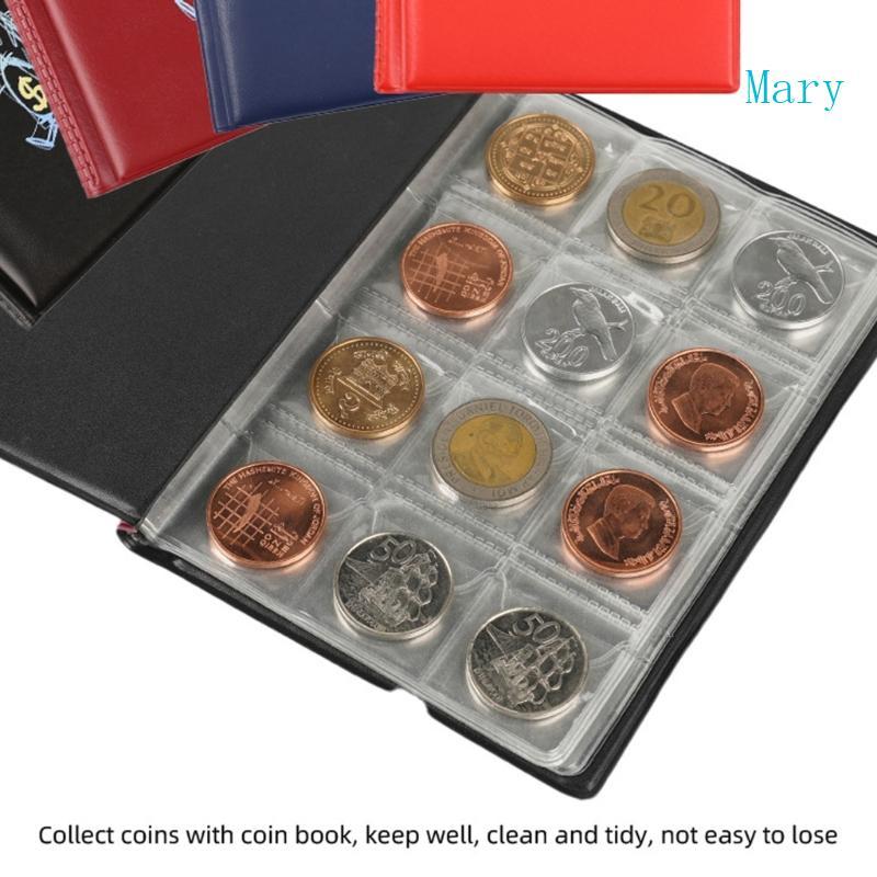 Mary Coin Book 120 Pocket Coin Collection Holder Coin Storage Book 2 9x2 9cm mỗi túi cho bộ sưu tập 
