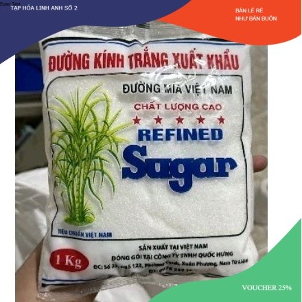 6 gói Đường túi 1kg Trắng vàng đường xuất khẩu 1kg. khối lượng 860g/túi