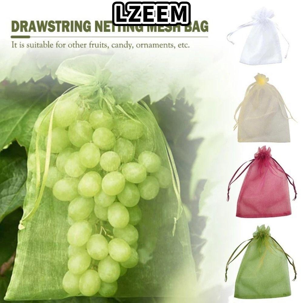 LZEEM 30 Chiếc Túi Trái Cây Chống Côn Trùng Nylon Planter Trồng Túi Bảo Vệ Thực Vật Hoa Rau Dây Rút 