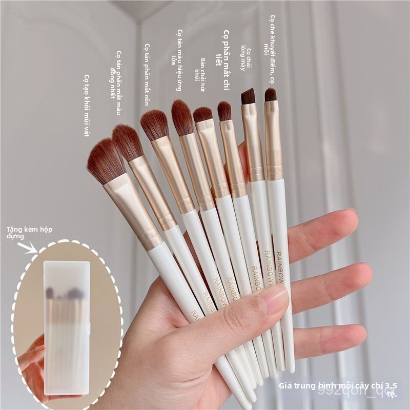 Hộp đựng 8 cọ trang điểm mắt, cọ phấn mắt, cọ mũi, cọ tán, cọ kẻ mày, cọ che khuyết điểm, mới