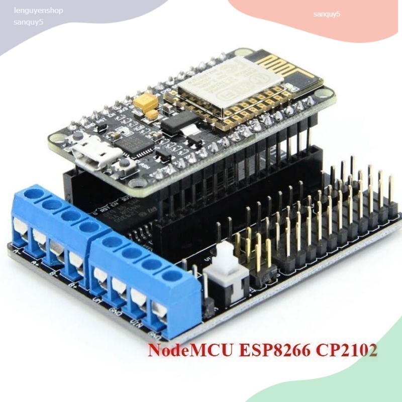 003 Đế Ra Chân Cho Node MCU ESP8266 CP2102 (Board Motor Driver L293D)