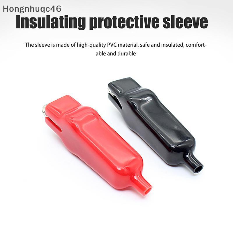 Hhvn 2pcs Alligator Clip 20A PVC vỏ bọc Alligator kẹp tự làm kiểm tra dẫn cá sấu điện Clip điện công