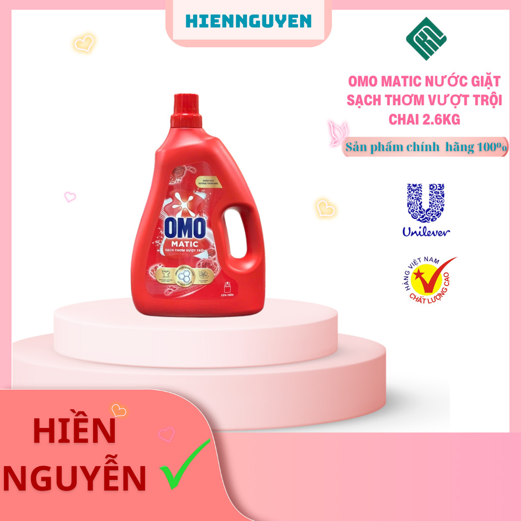 Nước giặt Omo Sạch Thơm Vượt Trội can 2.6kg
