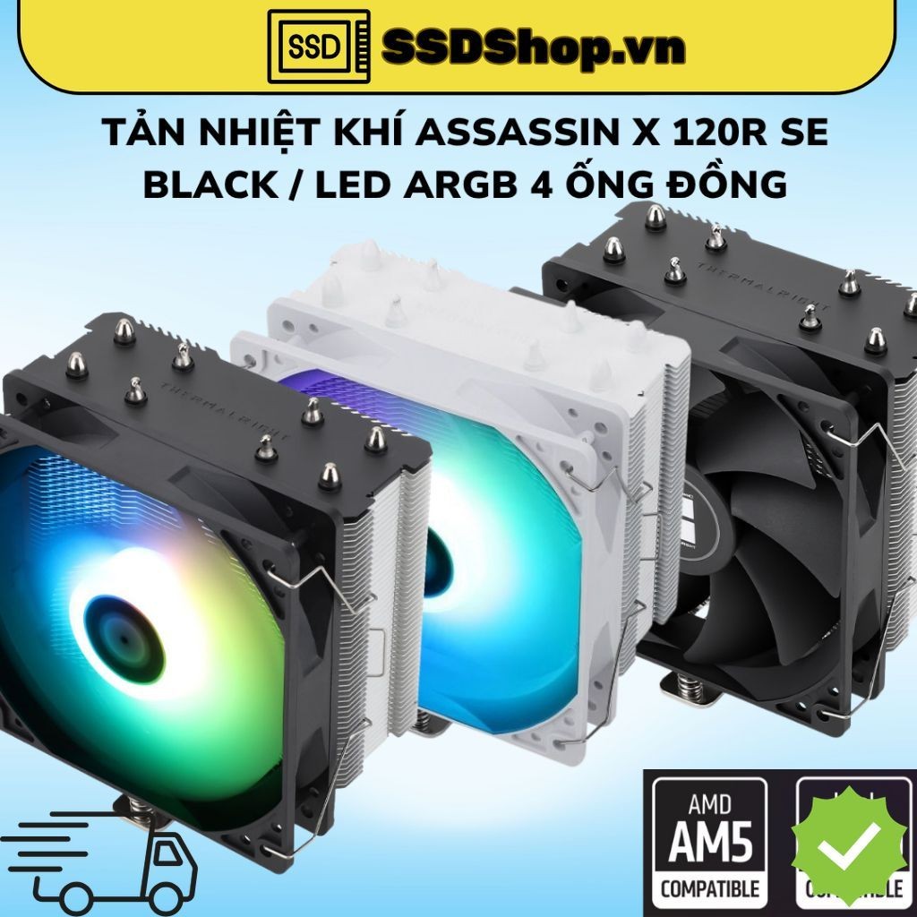 Tản nhiệt khí CPU Thermalright Assassin X 120 Refined SE , TL-AX120R SE , AX120 R SE ARGB LED , Whit