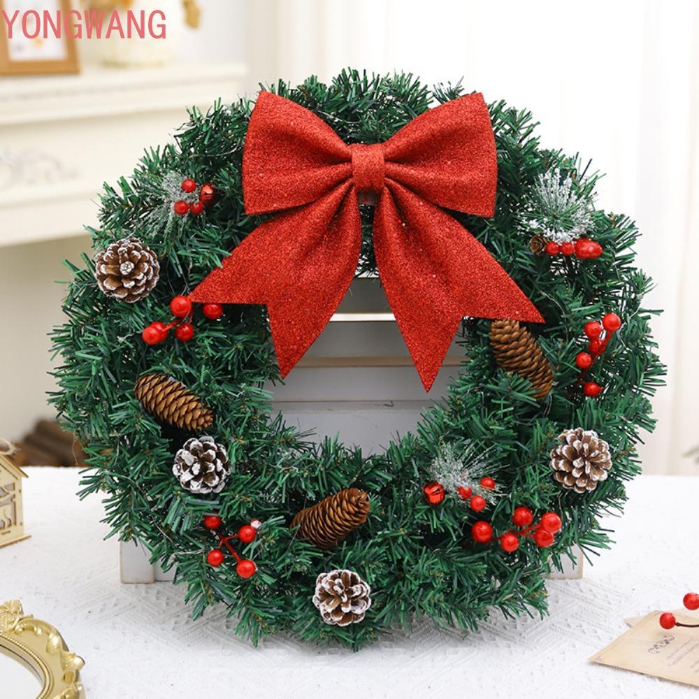 Vòng hoa Giáng sinh YONGWANG66ZX, Dạ quang với vòng hoa Giáng sinh nhẹ, Nhánh nhân tạo gia đình Nón 