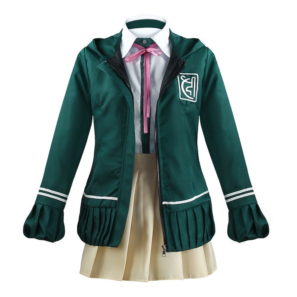 Quần áo cosplay Chiaki Nanami màu xanh JK từ bộ anime Super Danganronpa 2