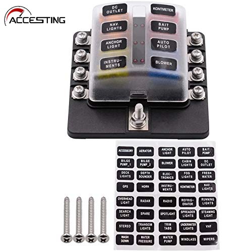 Đa Năng 8 Cách Giá Đỡ Lưỡi Xe Ô Tô Hộp Cầu Chì Có Đèn LED Báo 12V 32V 8Ways Vít Ràng Buộc Bài Cầu Ch