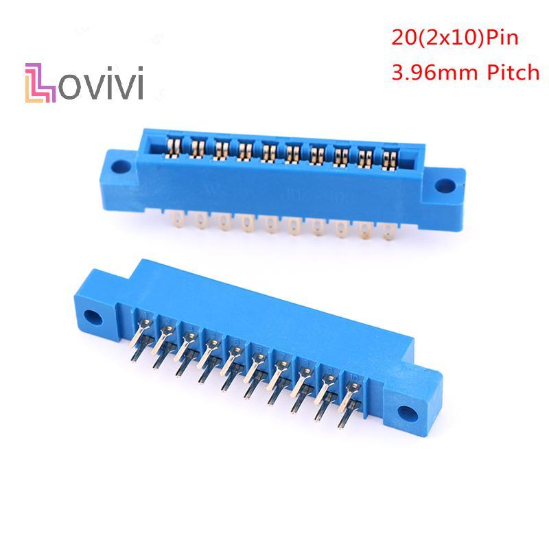 [Lovivivi] 1x Đầu nối cạnh thẻ hàng đôi 2x10 20 Pin 3,96mm Khe cắm hàn MỚI