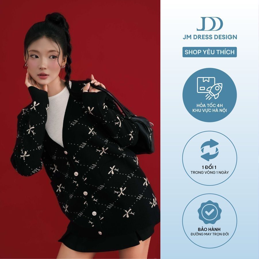 Áo cardigan dáng dài 5C01.2409W thiết kế bởi JM Dress Design