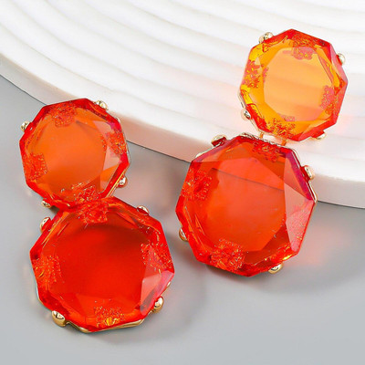 Pinkdudu Bông tai đính đá đầy màu sắc Bông tai Dangle lấp lánh Tuyên bố quyến rũ và táo bạo PD1319