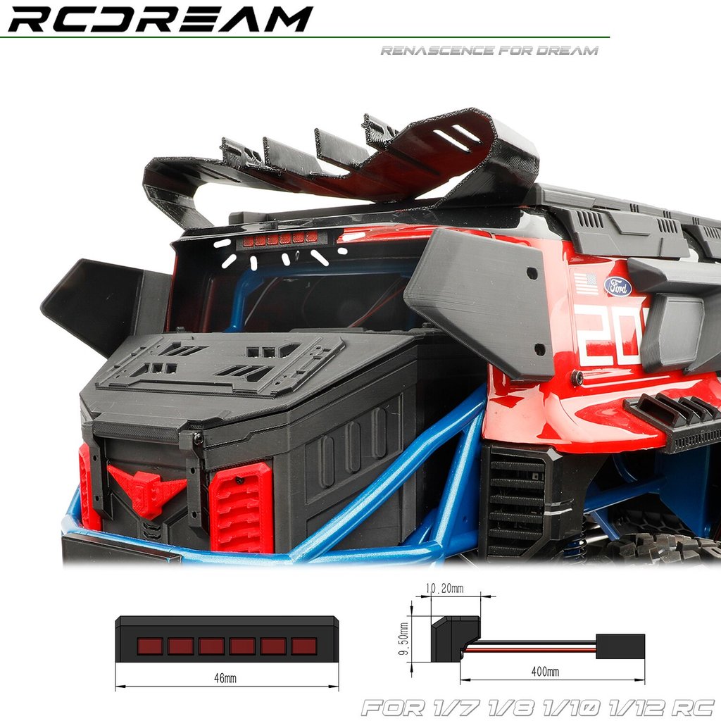 RCDream MJX H8P H12P H12Y Mô Phỏng Đèn Hậu Phía Sau Leo Xe Ống Giá Xe Ngắn Thẻ Phanh Cao Phụ Kiện