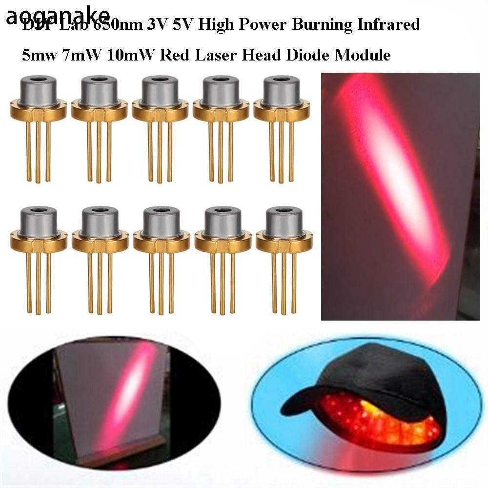 Mô-đun Diode đầu Laser đỏ AOGANAKE, 3V 5V 5mW 7mW 10mW DIY Hồng ngoại đốt công suất cao, Chân máy ki