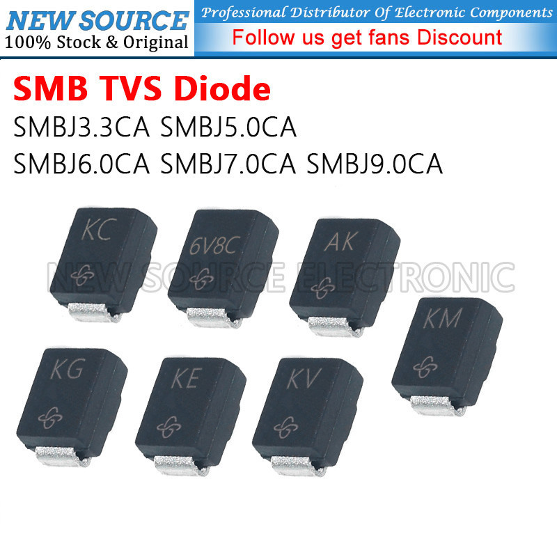 [20 chiếc] KC KE AK KG 6V8C KM AV SMB TVS Diode SMD SMBJ3.3CA SMBJ5.0CA SMBJ6.0CA SMBJ7.0CA SMBJ9.0C