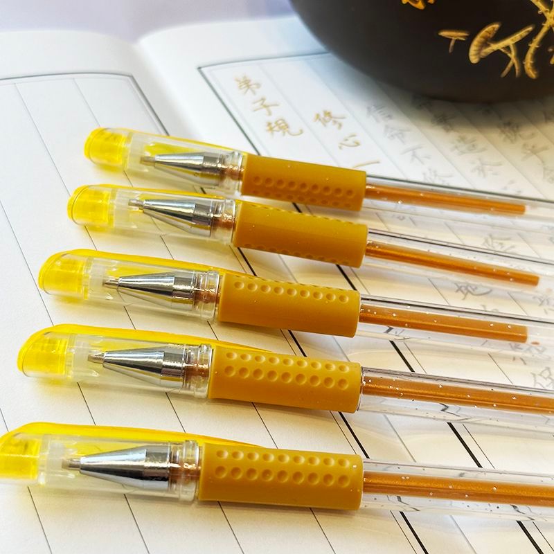 Golden Line Pen Ultra-Fine Gỗ Đàn Hương Vàng Bút Truy Tìm Tượng 0.5mm Nhấp Nháy Vàng Vẽ Truy Tìm Ref
