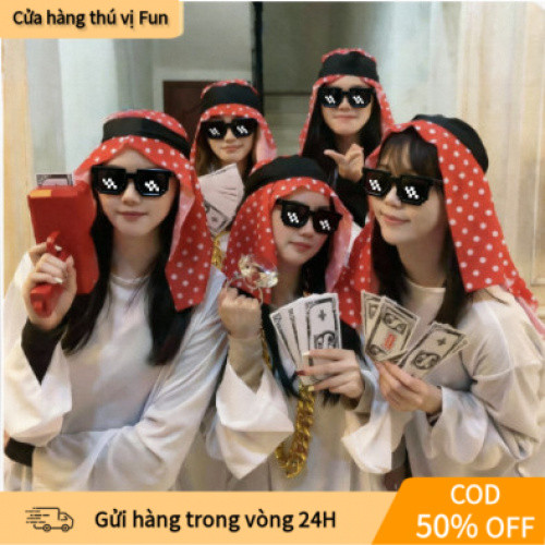 [COD] Set 3 món cosplay đại gia Dubai, áo vest, kính mát, dây chuyền