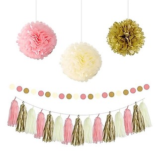 Set 5 Tua Rua Giấy Lụa Trang Trí Sinh Nhật, Party