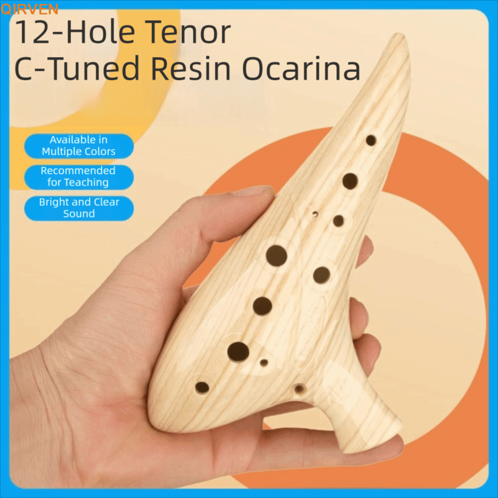 QIRVEN 12 Lỗ Ocarina, Alto C Tone Kích Thước Nhỏ Ocarina Nhạc Cụ Mịn Dễ Dàng Chất Lượng Chuyên Nghiệ