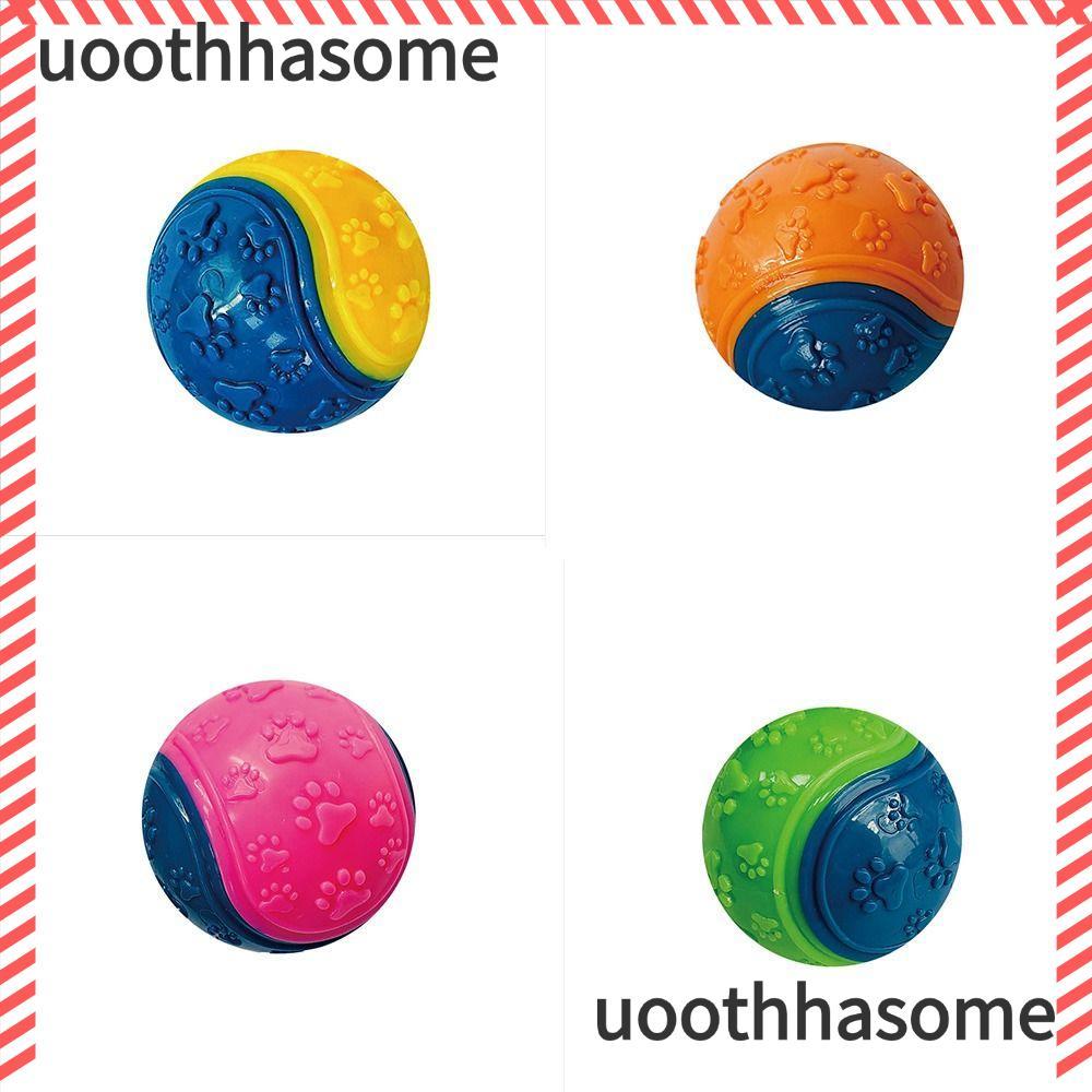 UOOTHASHASOME Dog Chew Ball Toy, TPR Orange Yellow Teasing Dog Ball, 6.2cm Cat Interactive Toy Ball 