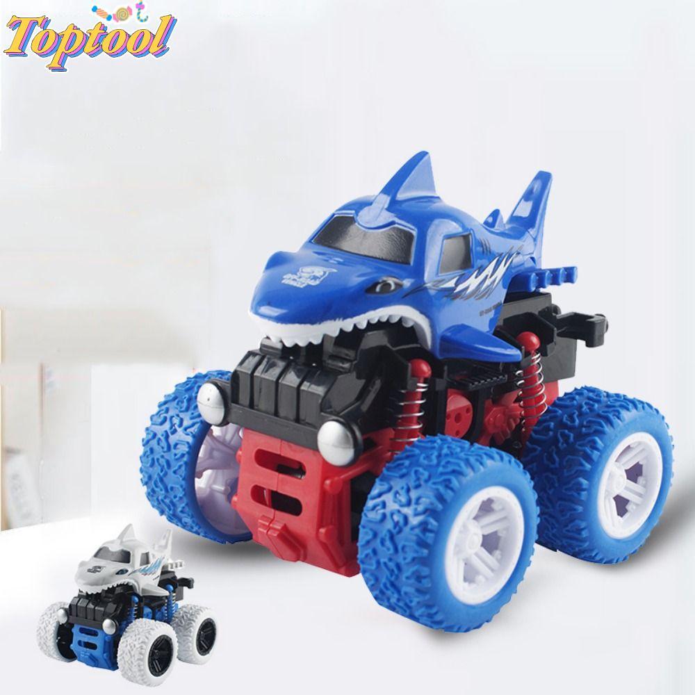 TOPTOOL Road Toy Car Kids Gift 4WD Tumbling Shark Shape