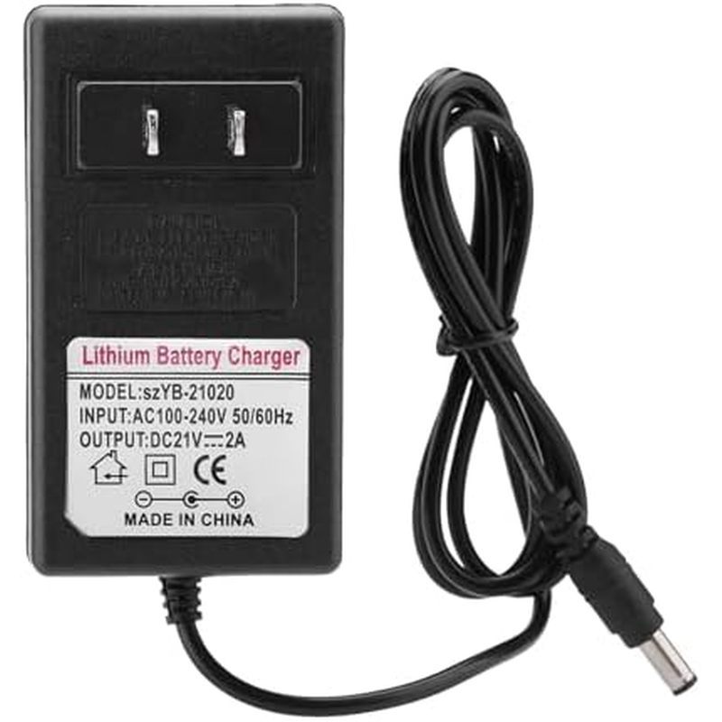 21V 2A Lithium Battery Charger, 21 Volt Power Adapter for Headlight, Toy Car, Balance Car - AC 100-2