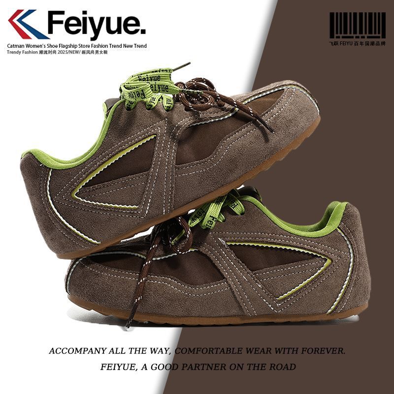 Giày Sneaker Nữ Đế Bệt Phong Cách Retro German Trainer Thời Trang Hàn Quốc
