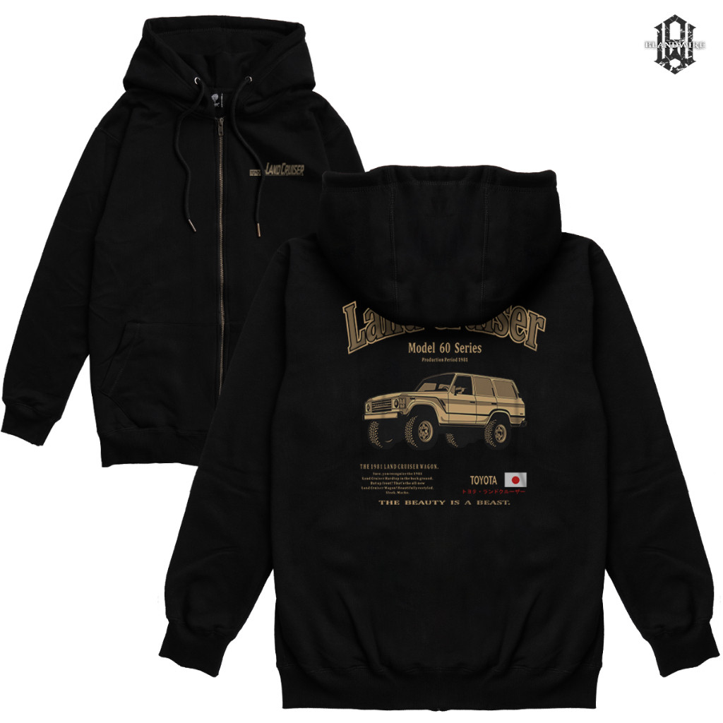 Land Cruiser 60 Series Extreme Adventure Offroad Áo Hoodie có dây kéo 4x4 ngoài trời