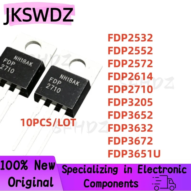 5 Chiếc FDP2532 FDP2552 FDP2572 FDP2614 FDP2710 FDP3205 FDP3652 FDP3632 FDP3672 FDP3651U TO-220 Hiệu