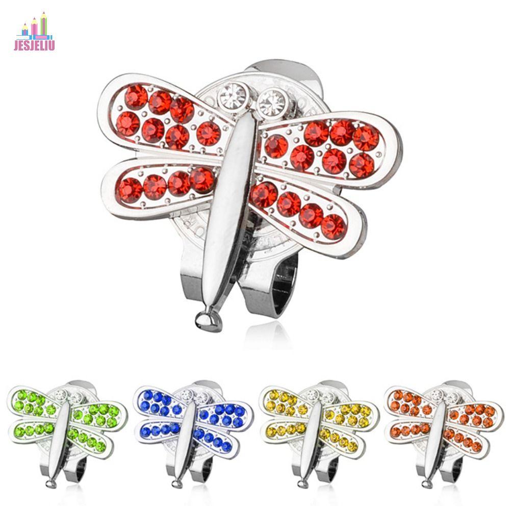 JESJELIU Golf Cap Clip, Bling Dragonfly Pattern Golf Ball Mark, Thể Thao Cap Ball Vị Trí Hợp Kim Kẽm