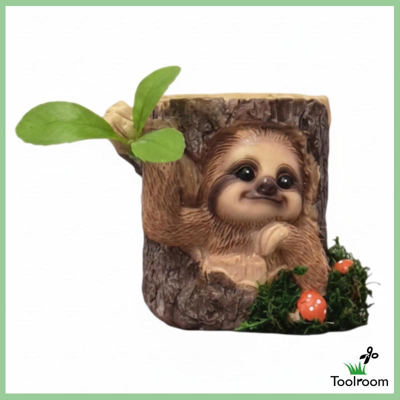 Sloth Planter Whisical Sloth Chậu hoa nhỏ gọn cho bàn làm việc, ban công
