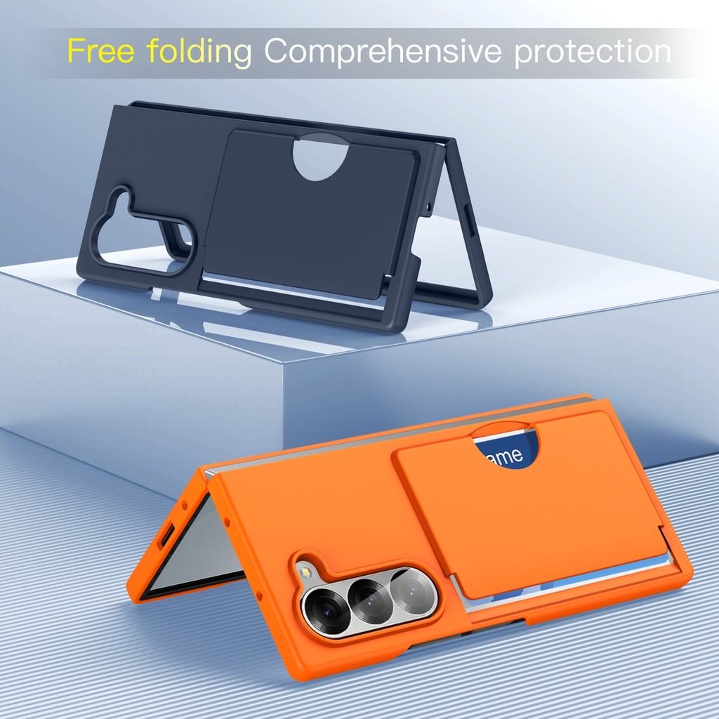 Dành Cho Samsung Galaxy Z Fold 7 6 Ốp Lưng Màu Fasion PC Cứng Siêu Mỏng Gấp Có Khe Cắm Thẻ Cho Galax