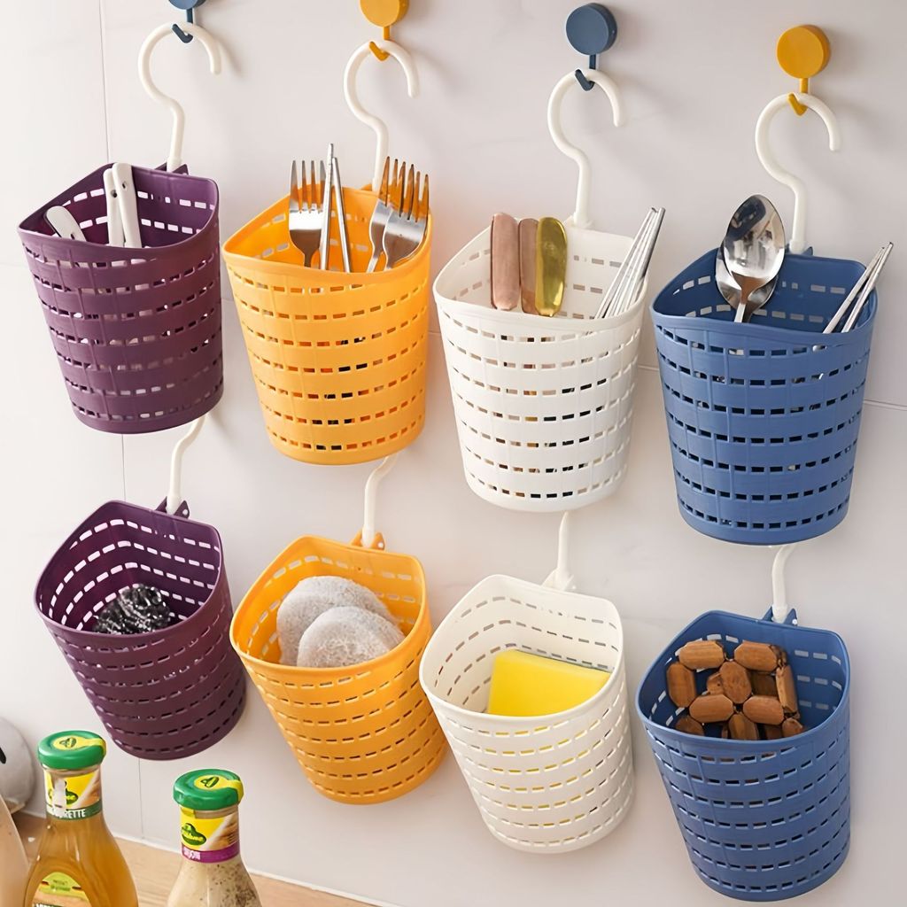Preferred#Bathroom single-hook hanging basket, suspended sink storage basket, stackable bedside shel