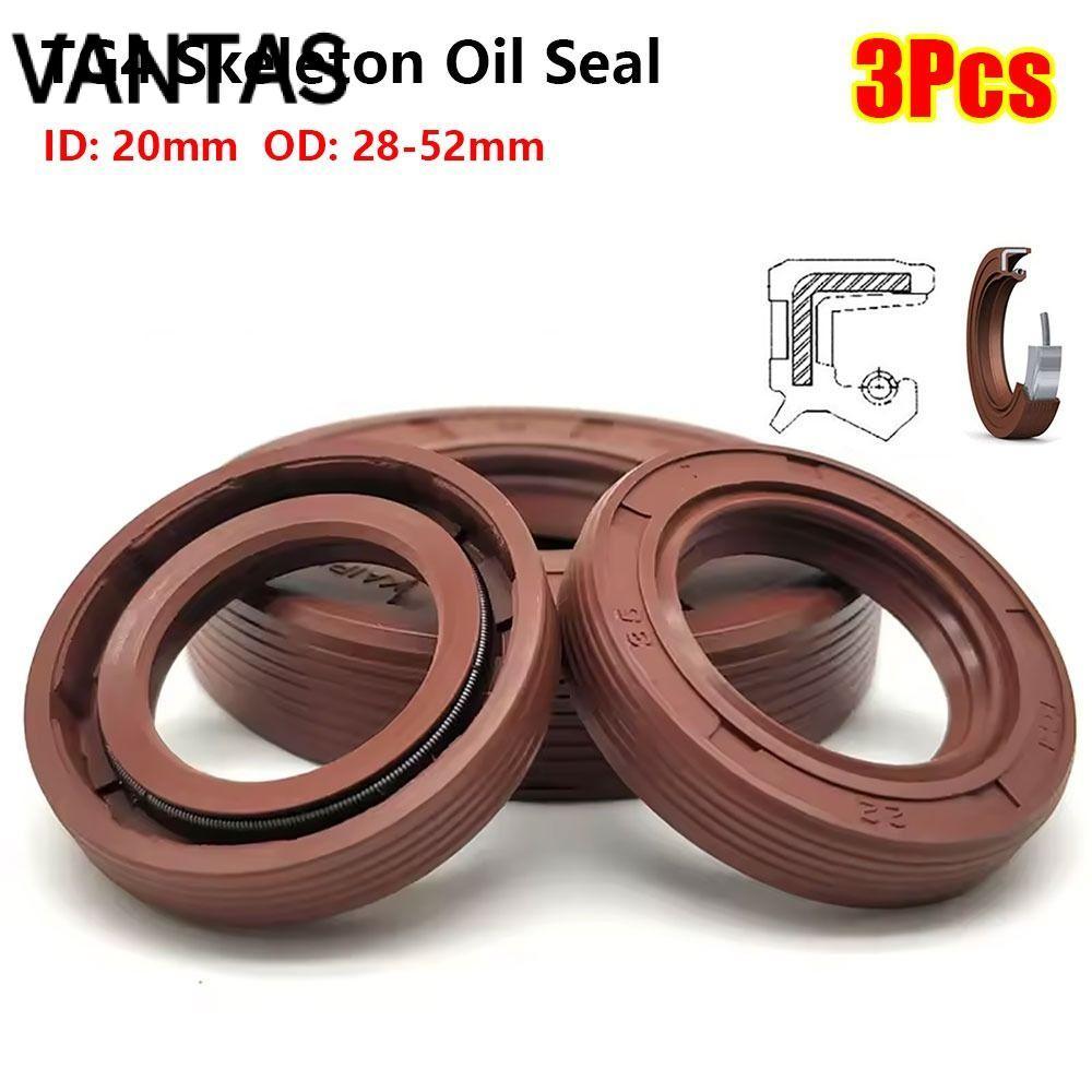 VANTAS 3 Con dấu dầu xương FKM, ID 20mm OD 28-52mm FKM Fluoro Rubber TC FB TG4 Oil Seal, Con dấu môi