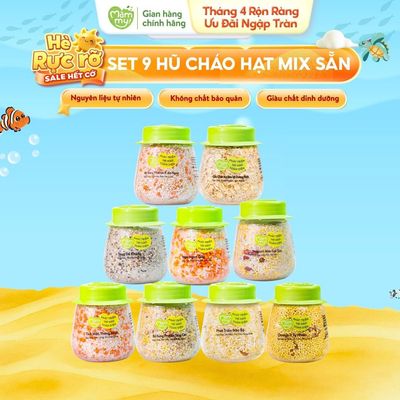 Combo 9 hũ cháo hạt ăn dặm mix sẵn Mămmy nấu cháo bổ sung dinh dưỡng cho bé ăn dặm trên 6 tháng