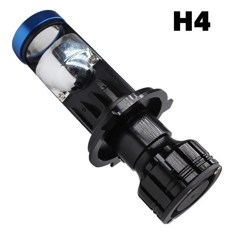 Đèn pha ô tô bi cầu LED hội tụ mini H4 H7 laser pha cos tích hợp 500W 12V 24V phổ thông