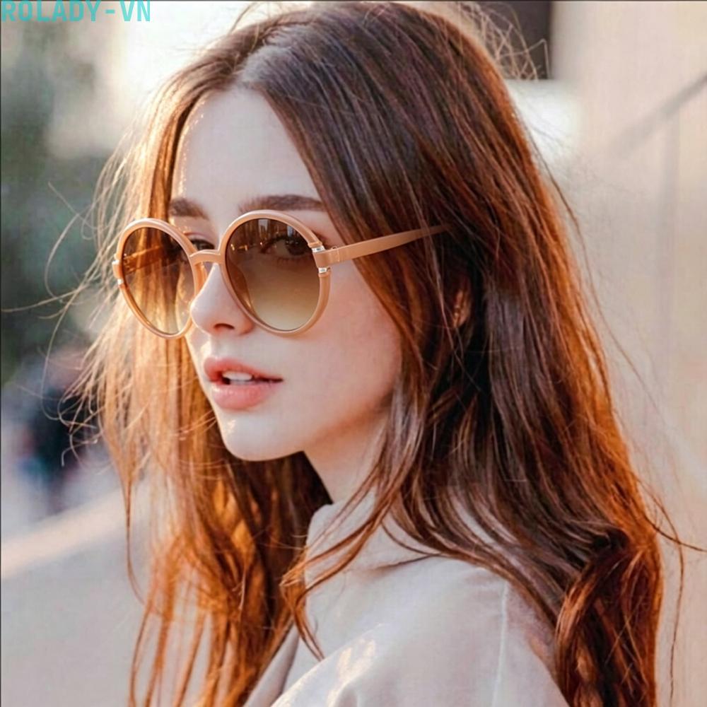 #ROYALLADY#Round Sunglasses Classic Retro Style Durable Pc Material Ac Lens Material