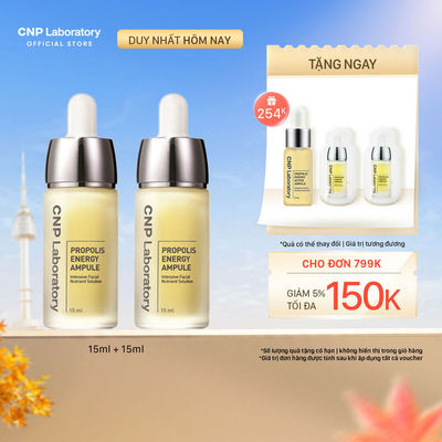 [CNP Laboratory Official] Combo 2 Tinh chất keo ong tái tạo phục hồi da CNP Laboratory Propolis Energy Ampule 15ml