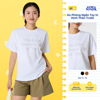 Áo Phông Nữ Yody Ngắn Tay In Hình Thân Trước Cổ Tròn Co Giãn Mềm Mại WCTS25S435