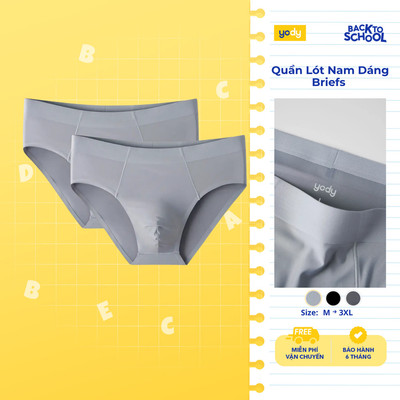 Combo 2 Quần Lót Nam Yody Dáng Briefs Thun Lạnh Seamless TRA MCUN25A024