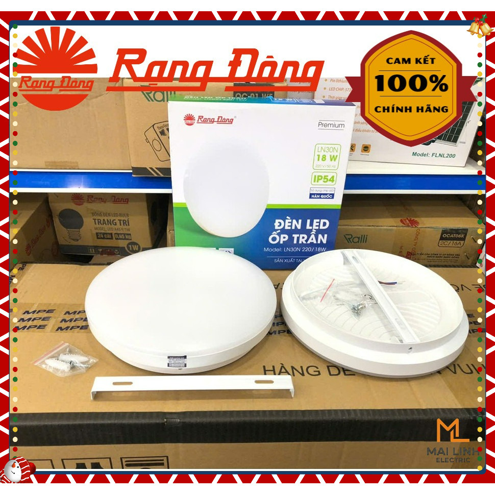 Đèn Led ốp nổi Tròn bo tràn viền 18W Rạng Đông - Đường kính 220mm - Ánh sáng trắng - Mẫu mới -Seri L