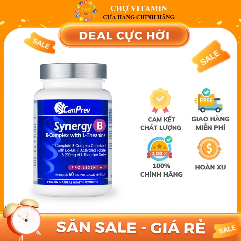 CanPrev Synergy B Complex with L-Theanine - Bổ Sung Vitamin B Tổng Hợp Hỗ Trợ Giảm Stress