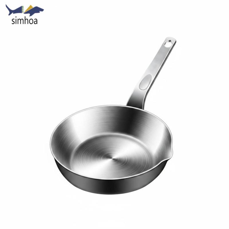 Chảo chiên không gỉ Chảo đáy phẳng nhỏ Thép 316 Nhiều lớp