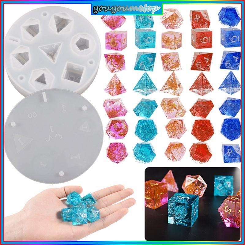 YOUYO Hình Dạng Khác Nhau Dices Phi Lê Vuông Tam Giác Dices Khuôn Pha Lê Nhựa Epoxy Khuôn Dices Trò 